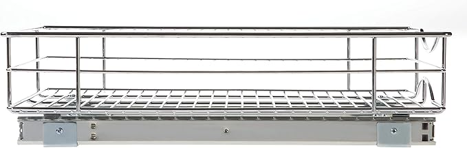 Home Zone Living Pull Out Kitchen Cabinet Organizer with Slide Out Drawer for Space Saving Storage, 14” W x 21” L