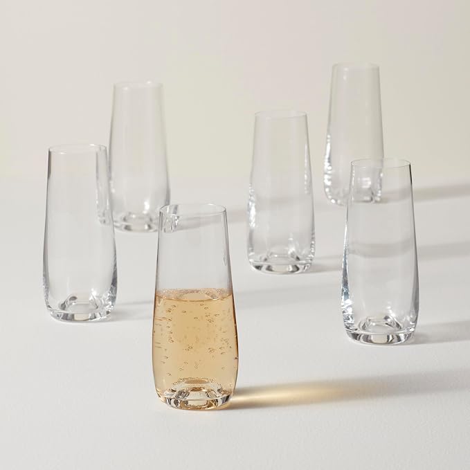Lenox 884907 Tuscany Classics Stemless Flute Set, Set of 6, 9 Fl Oz, Stemless