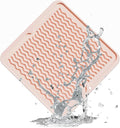 ZLR Silicone Dish Drying Mat 12" x 12" Square - Small Heat Resistant Trivet & Countertop Protector for Air Fryer, Coffee Maker - Waterproof Kitchen Drain Pad for Cups, Fruit (Peach Pink)
