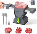 SupMaKin Fresh Meat Slicer, Thickness Adjustable 2 or 4 mm, 17 IN 1 Stainless Steel Manual Meat Cutter, Cleaver Kitchen Knife, Jerky Slicer Suit for Chicken Breast Beef Pork (Gray)