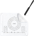 U-Taste 600ºF Heat-Resistant 10in Long Skinny Silicone Jar Spatula, and 20inx16in Large Silicone Pastry Mat Food-Grade Non-Stick Dough Rolling Mat (Black+Transparent)