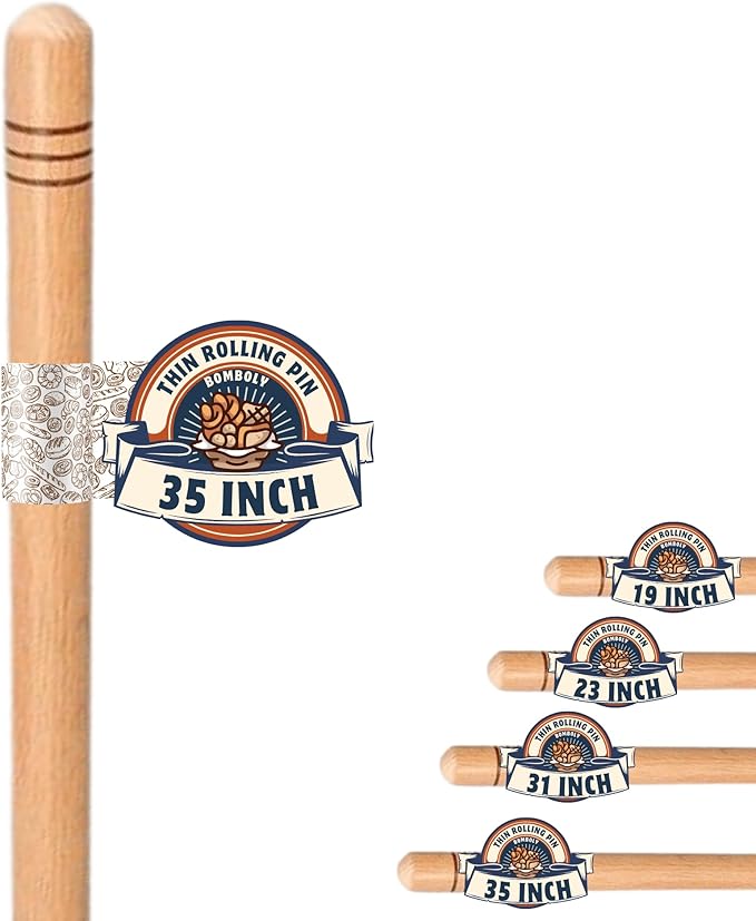 35 Inch (90 cm) Oklava Extra Long Rolling Pin for Baking, Mattarello Rolling Pin for Manti Ravioli Pasta Turkish Baklava dough Tortilla, Handmade Wooden