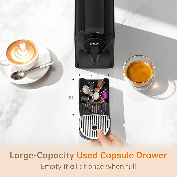 CHULUX Upgrade Bafè-Pro Espresso Machine for Nes Original Pods, 20Bar Rapid Extraction Home Espresso Coffee Maker for Espresso & Lungo, Black