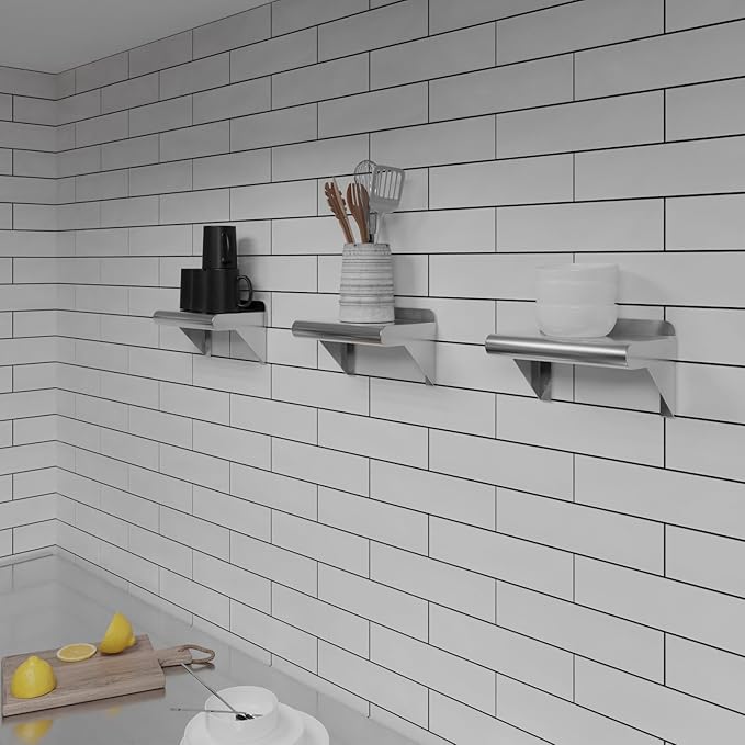AmGood 6 in. x 10 in. Stainless Steel Wall Shelf | NSF Certified | Appliance & Equipment Metal Shelving | Kitchen, Restaurant, Garage, Laundry, Utility Room