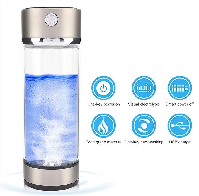 420ml Hydrogen Water Bottle Portable Hydrogen Water Generator USB Charging Rich Hydrogen Water Purifier Filter Glass Bottle