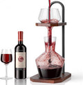 Wine Decanter, High-Efficiency Wine Decanter, Borosilicate Glass Decanter and Funnel, with Solid Wood Base & Stainless Steel Stand, for Home, Bar, Restaurant, Ideal Gift for Wine Lovers