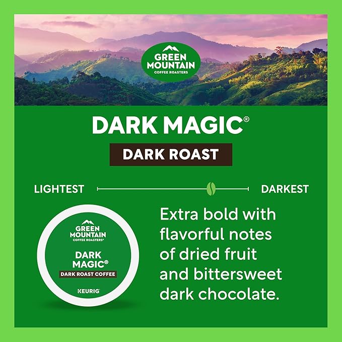 Green Mountain Coffee Roasters Dark Magic, Single-Serve Keurig K-Cup Pods, Dark Roast Coffee Pods, 96 Count
