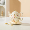 Domini Teapot cup combo,Teapot and Teacup for One,Tea Cup and Saucer Set-Tea Pot Set Gift for Girl Women,Rabit