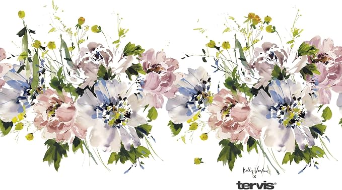 Tervis Kelly Ventura Floral Vista Crystal Collection Peony Cluster Made in USA Double Walled Insulated Tumbler Travel Cup Keeps Drinks Cold & Hot, 16oz, Peony Cluster