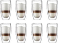 Bodum 15oz Pavina Double Wall High-Heat Borosilicate Glass, Set of 2, Clear (Pack of 4)