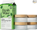 Fresh Wave Odor Removing Gel Eco-Refill, 63 oz. Original Scent | 4 Empty Refillable Glass Jars | 4 Room Set