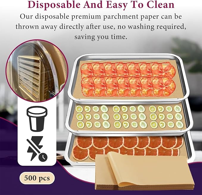 500 Packs Parchment Paper Sheets for Harvest Right Freeze Dryer - Harvest Right Freeze Dryer Accessories for Medium Trays, Parchment Sheets, Freeze Dryer Tray Mats for Harvest Right(17" x 6.8")