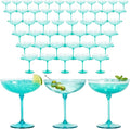 LemonRoad 48 Pcs Plastic Coupe Glasses 9 oz Disposable Martini Glasses for Cocktails, Champagne, Desserts and Espresso, Drinkware Set for Weddings, Birthday Parties, Home Bars (Light Green)