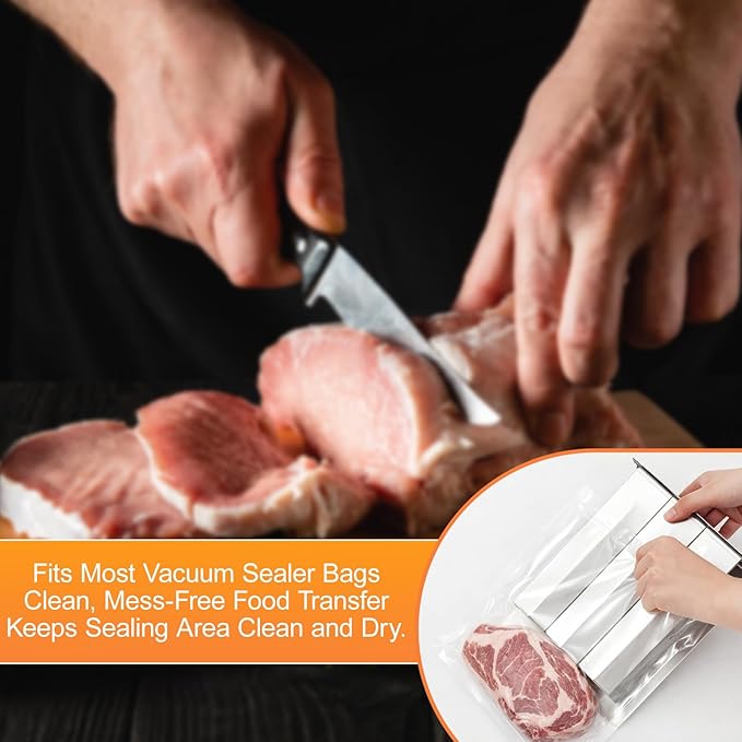 Stand for Vacuum Sealer Bags Packaging 9 x 7 x 3.15 Inches Heat Seal Bags Plate 304 Stainless Steel Food Storage Filling Bag Meal Prep Freezer Meals Suitable for Most Sizes Vacuum Package