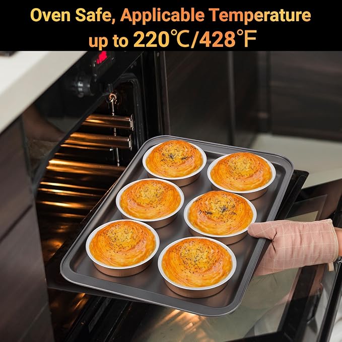 Beasea Aluminum Foil Ramekins, 7.3oz 100 Pack 4 Inch 215ml Disposable Ramekins Foil Cups No Lids Baking Ramekin Cup Cupcake Aluminum Mini Baking Cups for Party - Rose Gold