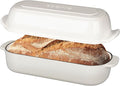 EDGING CASTING Enameled Cast Iron Loaf Pan with Lid, Bread pan, Dutch Oven Bread pan for Homemade Sourdough Bread Baking, 12.5x5.5 inch, 5qt, White