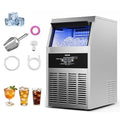 VEVOR Commercial Ice Maker Machine, 160 lbs/24h with 30 lbs Storage Capacity, Built-in/Freestanding/Under Counter, Stainless Steel Ice Maker with LED Display & Self-Cleaning, for Home Bar Restaurant