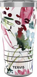 Tervis Traveler Sara Barrenson Floral Abstraction Triple Walled Insulated Tumbler Travel Cup Keeps Drinks Cold & Hot, 20oz, Stainless Steel