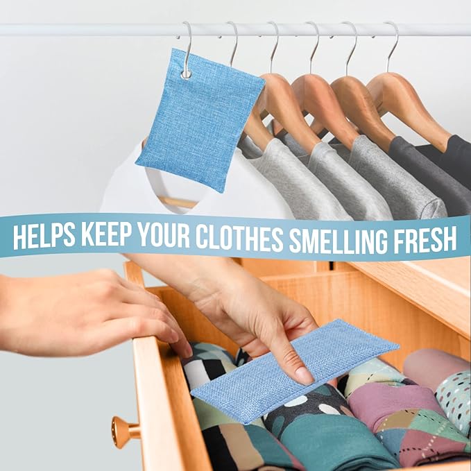 Fridge, Closet, Shoe, and Trash Can Deodorizers - Natural and Unscented Charcoal Odor Absorber for Odor Free Home