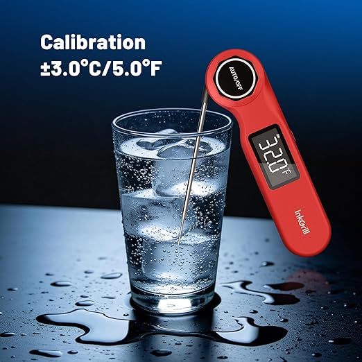 Professional Meat Thermometer Digital 0.5s Instant Read Thermometer ±0.5°F Accuracy, 1.42" Backlit Display Waterproof Cooking Thermometer, Food Thermometer for BBQ Cooking, Candy, Back Magnet