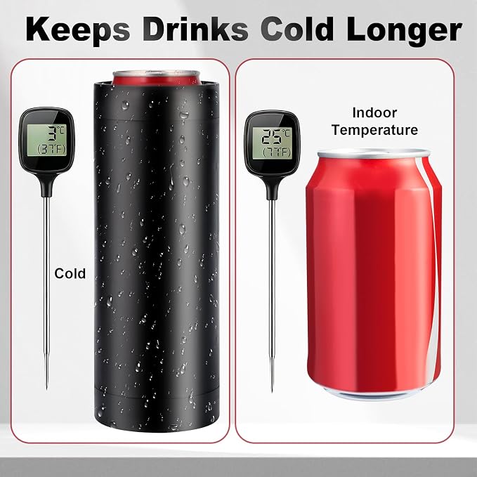 Double Tactical Can Holder, Ultra Chill System, Assault Tactical Insulation Sleeve Fits Two 12oz Slim Cans, 3D Printed for Beer Soda Drinks, Easy Reload for Parties Tailgates (Black)