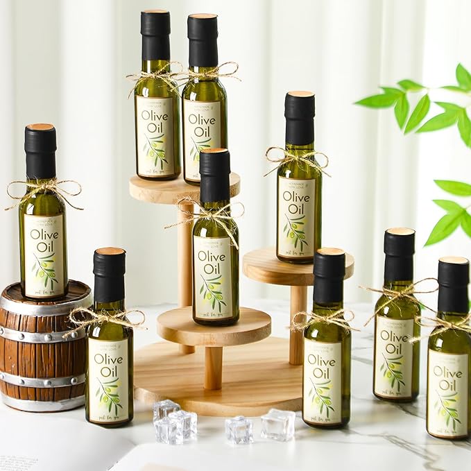 Havawish 20 Pcs 3oz Homemade Mini Olive Oil Bottles Hot Sauce Glass Bottles with Leak Proof Screw Cap Funnel Clear Bottle for Storing Homemade Olive Oil Wedding Baby Shower Gifts (Green)