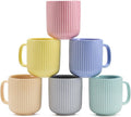 Servo Best Handmade Cermaic Coffee Mug set of 6, Capacity of Ceramic Cup 11 Oz, Coffee Lover, Ideal Gift for Thanksgiving, Home décor, Microwavable & Dishwasher Safe - Pack of 6 Multicolor