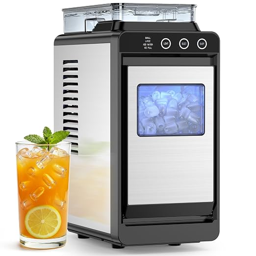 COWSAR Ice Maker Countertop, Portable Ice Machine with External Water Tank, 26 lbs/24Hrs, 8 Cubes in 6 Mins, Self-Cleaning Quiet Compact Commercial Ice Makers for Home, RV, Camping