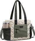 LOVEVOOK Lunch Box for Women, Quilted Insulated Lunch Bag Tote with 40oz Water Bottle Holder, Large Leakproof Cooler Bag for Women with Shoulder Strap, Work Office Nurse Teacher Picnic Travel