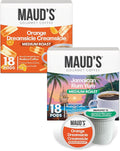 Maud’s Orange Creamsicle & Jamaican Rum Yum Flavored Coffee Pods Variety Pack, 36 ct, Medium Roast Single Serve Pods – 100% Arabica Coffee, Compatible with Keurig K Cups Maker