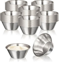 Fit Meal Prep [120 Pack 1.5 oz Stainless Steel Dipping Sauce Cups, Reusable Metal Ramekins, Commercial Grade Condiment Bowls, Individual Portion Cups, Small Round Au Jus Cup for Home, Restaurant