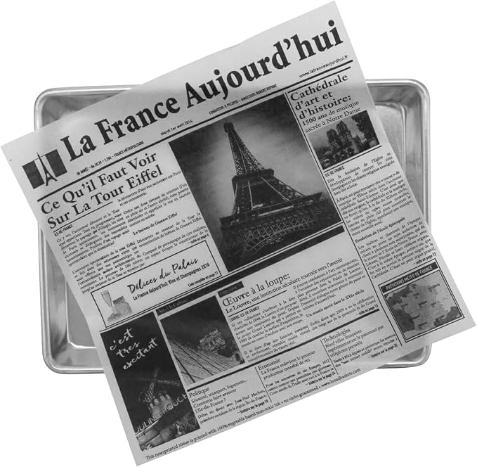 G.E.T. 4-TF1600 12" x 12" White Food-Safe French Newsprint Liner, Food Basket Liner, Deli Wrap, Clipper Mill (Pack of 1000)