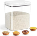TBMAXS Rice Storage Container - 5.8 Qt | 11 Lbs Crystal-Clear Plastic Food Storage Container Bin with Pop-up Lid for Rice Flour Sugar, Dry Food Holder for Kitchen Pantry Organization and Storage