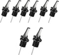 Poura 8 Liquor Pour Spouts (Black) with Built-in Caps for Optimal Fly & Dust Protection - Dishwasher Safe, Hygienic Spouts