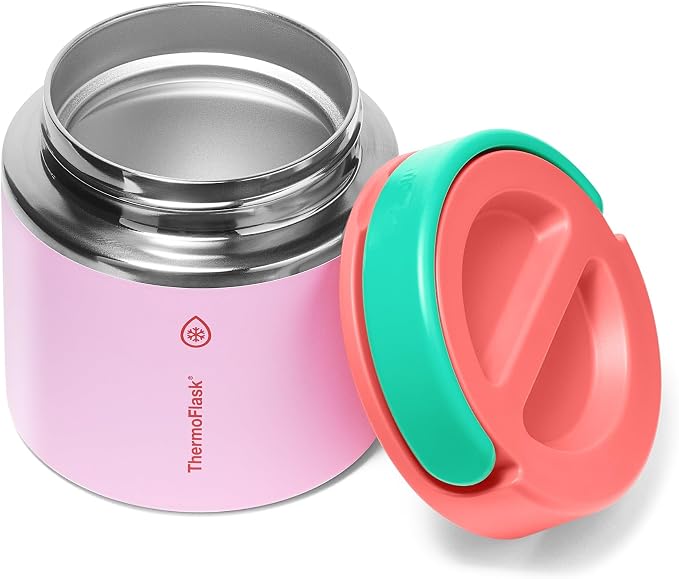 ThermoFlask Insulated Food Jar with Leakproof Lid (20 oz, Spring Blossom) - Stainless Steel Food Containers for Hot & Cold Meals, Lunch, Soup & Snacks