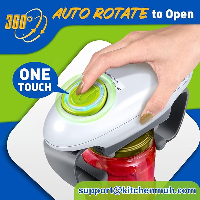 Higher Torque Electric Jar Opener for Seniors with Arthritis Fit Almost Jars Size, and 4-in-1 Jar Opener, 5-in-1 Bottle Opener & 3-in-1 Wine Opener for Weak Hands & Seniors