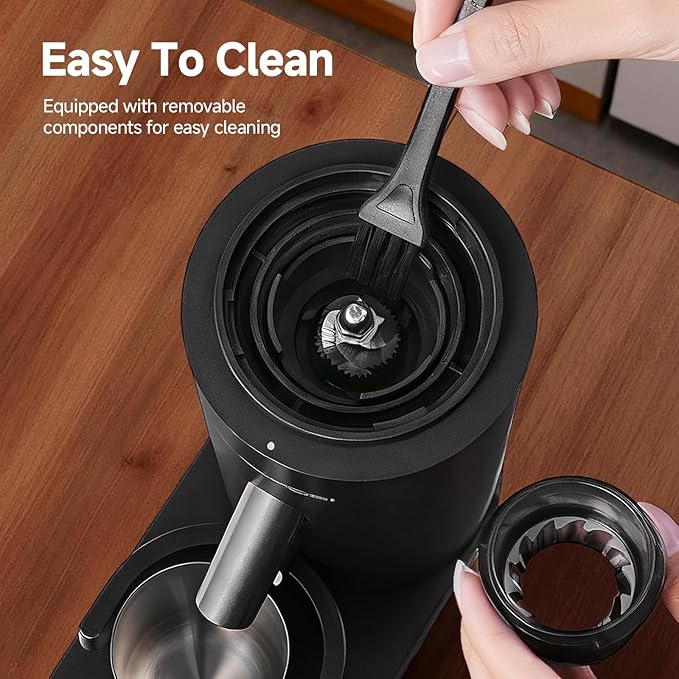 AAOBOSI Burr Coffee Grinder with 60 Grind Settings, Rechargeable with Anti-Static, 5-98s Digital Timer & Touchscreen, Portable for Espresso, Pour Over, French Press, Travel & Camping.