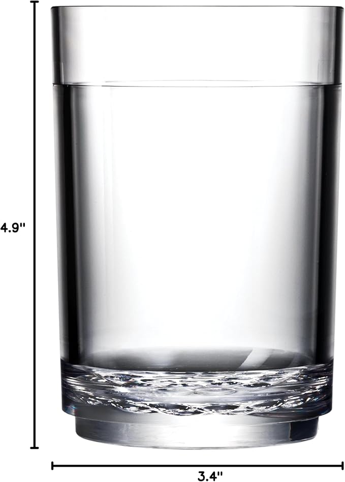 Drinique Unbreakable 16 Oz Drinking Glasses, Set of 4 - Tritan Plastic Shatterproof Tumbler Water Glasses, Drinking Cups, BPA-Free, Dishwasher Safe Alternative Glass Cups Set, 16 Ounces, Clear