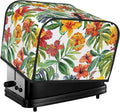 Tropical Flowers Covers for 4 Slice Toasters,Cute Country Bread Machine Cover with Handle,Washable Stain Resistant Kitchen Small Appliance Cover Dining Decor