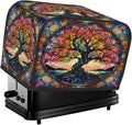 Tree of Life Glass Color Toaster Cover 4 Slice Dust and Fingerprint Protection Toaster Bread Maker Covers Washable Kitchen Small Appliance Covers for Kitchen Accessories Decor Bakeware Women Gift
