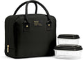 Fit & Fresh Bloomington Lunch Bag for Women - Insulated Large Lunch Box for Work with Containers, Leak-Resistant, Stain-Resistant, Zipper Closure, Black