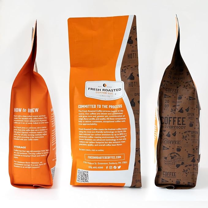 Fresh Roasted Coffee, 100% Dark Sumatra Mandheling Whole Bean Coffee, Dark Roast, Single Origin, Kosher, 2 lb (32 oz)