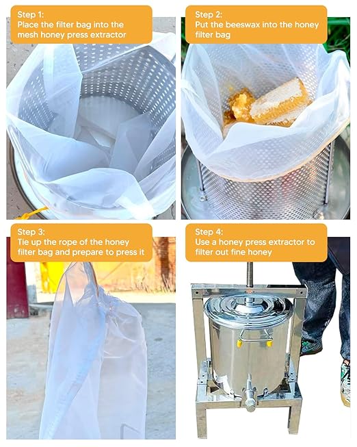 10 PCS Honey Harvesting Beekeeping Tool Kit, 5 Gallon Bucket with Gate, 50 Pairs Gloves, Honey Extractor Kit Uncapping Knife Tank Holder Strainer Fork Gripper, Lids Opener, 4 PCS Filter Bags
