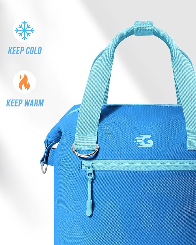 GLORIEROO Pastel Lunch Box Women | Insulated Soft Waterproof Leakproof Lunch Bag Cooler | Adjustable Strap | BPA-Free