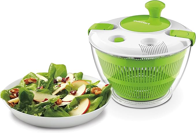 Cuisinart Large Spin Stop Salad Spinner- Wash,Spin & Dry Salad Greens,Fruits & Vegetables,5qt,CTG-00-SAS1,(Pack of 4)