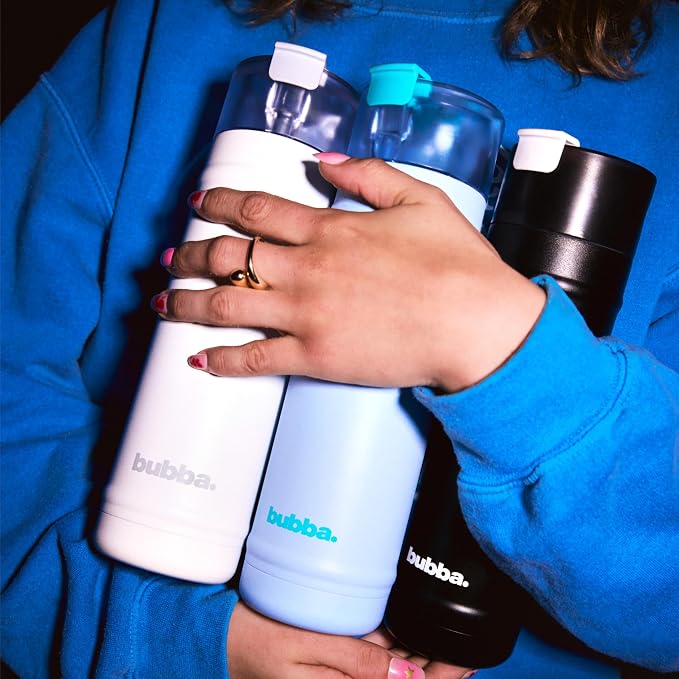 bubba 18 oz Dualsip Insulated Stainless Steel Water Bottle with Straw - Reusable, Leakproof, Lightweight, Dishwasher Safe, Lead-Free and BPA-Free, Flora Aura