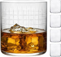 NUDE GLASS NUDE Whiskey Glasses Set of 4 SOF Finesse Grid Lead-Free Crystal Old Fashioned Glass