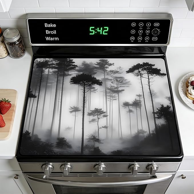 Stove Top Covers for Electric Stove: Heat Resistant Protector Glass Stove Top Expands Counter Space, Stylish Kitchen Decor (G253968)