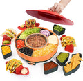 Taco Tuesday Kit - Taco Bar Serving Set for a Party with 33oz Heated Pot, 4 Taco Holders, Detachable Lazy Susan Tray, Perfect for Parties, Nachos Taco Night Fiesta Unique Couple & Housewarming Gift