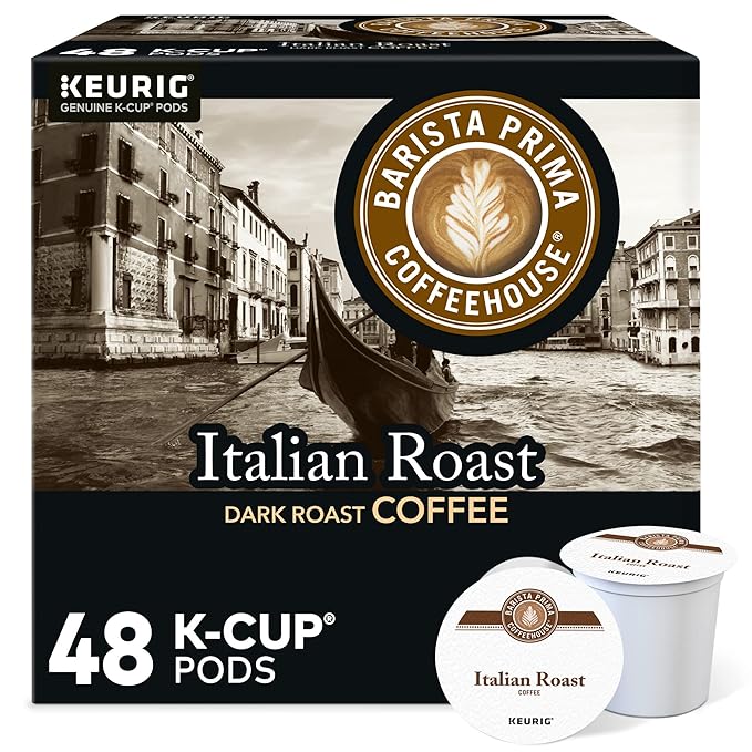 Barista Prima Coffeehouse Italian Roast, Keurig Single Serve K-Cup Pods, Dark Roast Coffee, 48 Count